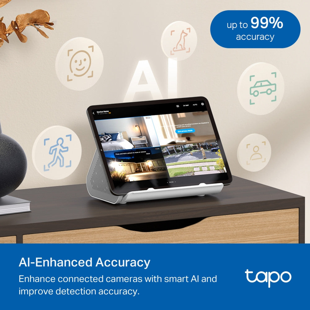 TP-LINK Tapo H500 Smart HomeBase Tapo Ecosystem Center สามารถเชื่อมต่อกล้อง Tapo ได้สูงสุด 16 ตัวและเซ็นเซอร์ 64 ตัว