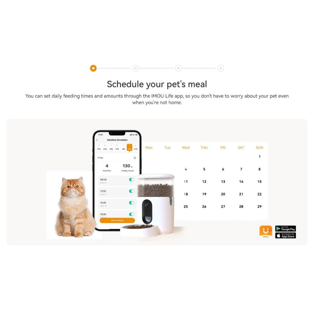 IMOU Smart Pet Feeder PF1 เครื่องให้อาหารสัตว์เลี้ยง มุมมองแบบพาโนรามา 360° | ระบบจ่ายอัจฉริยะ