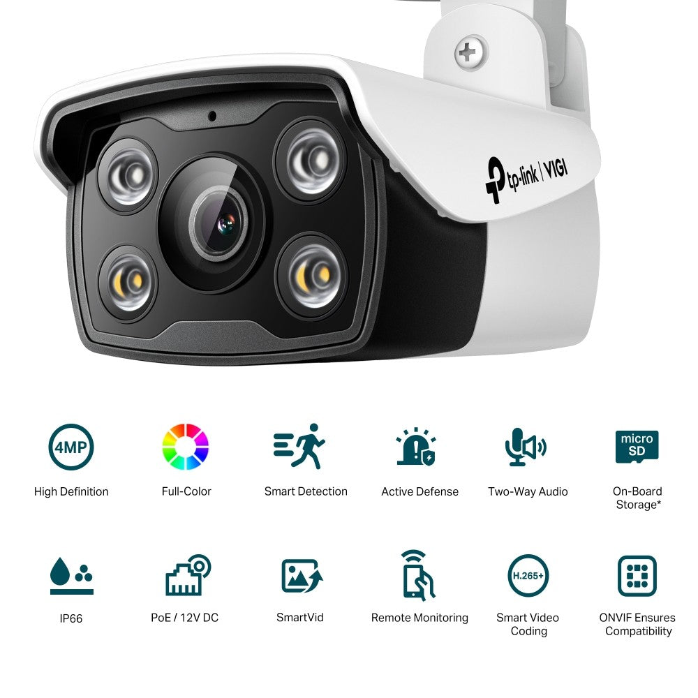 VIGI C340 4MP OUTDOOR FULLCOLOR NETWORK CAMERA กล้องวงจรปิด รับประกัน 3 ปี