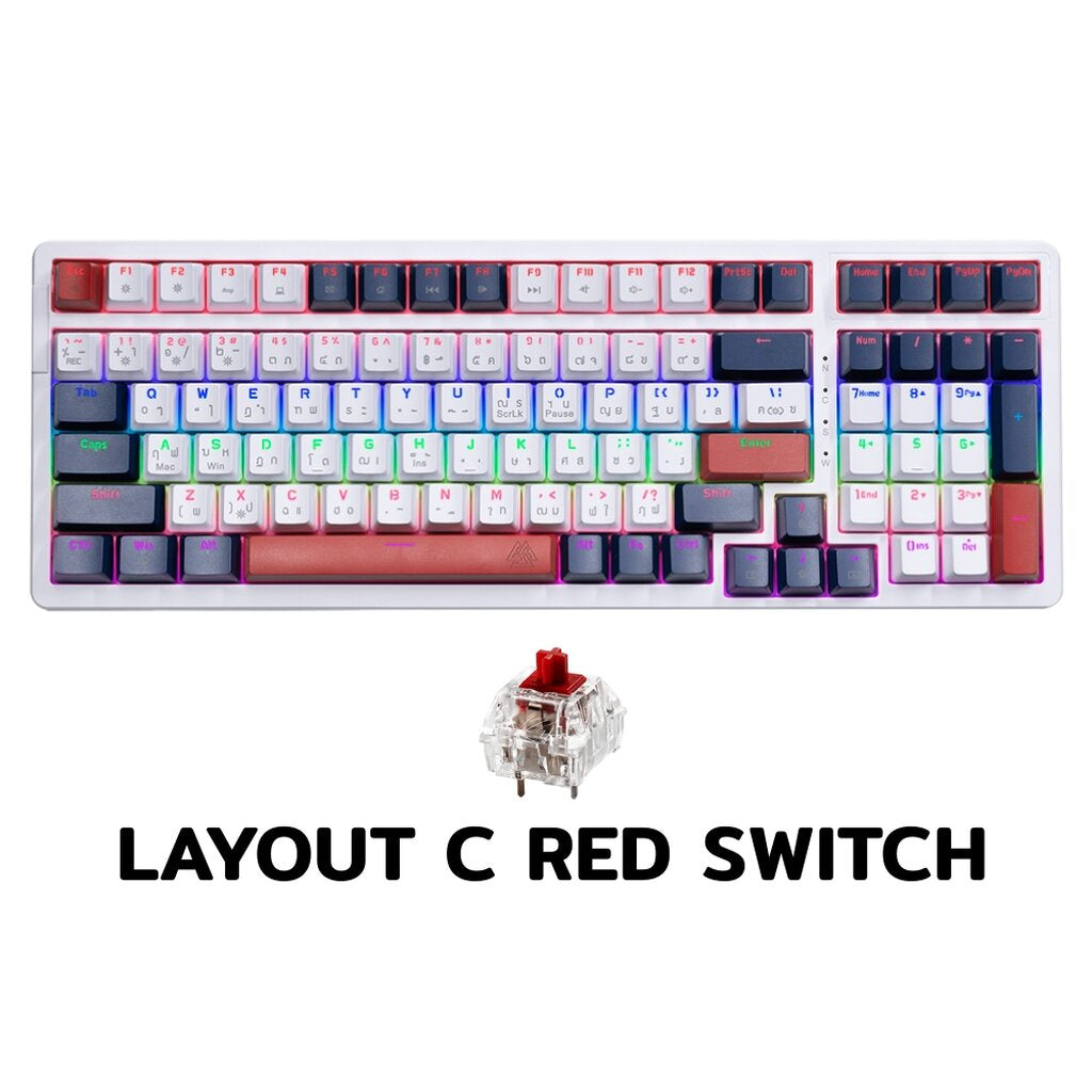 EGA TYPE CMK1 LAYOUT C RED SWITCH CUSTOM MECHANICAL GAMING KEYBOARD รับประกัน 2ปี