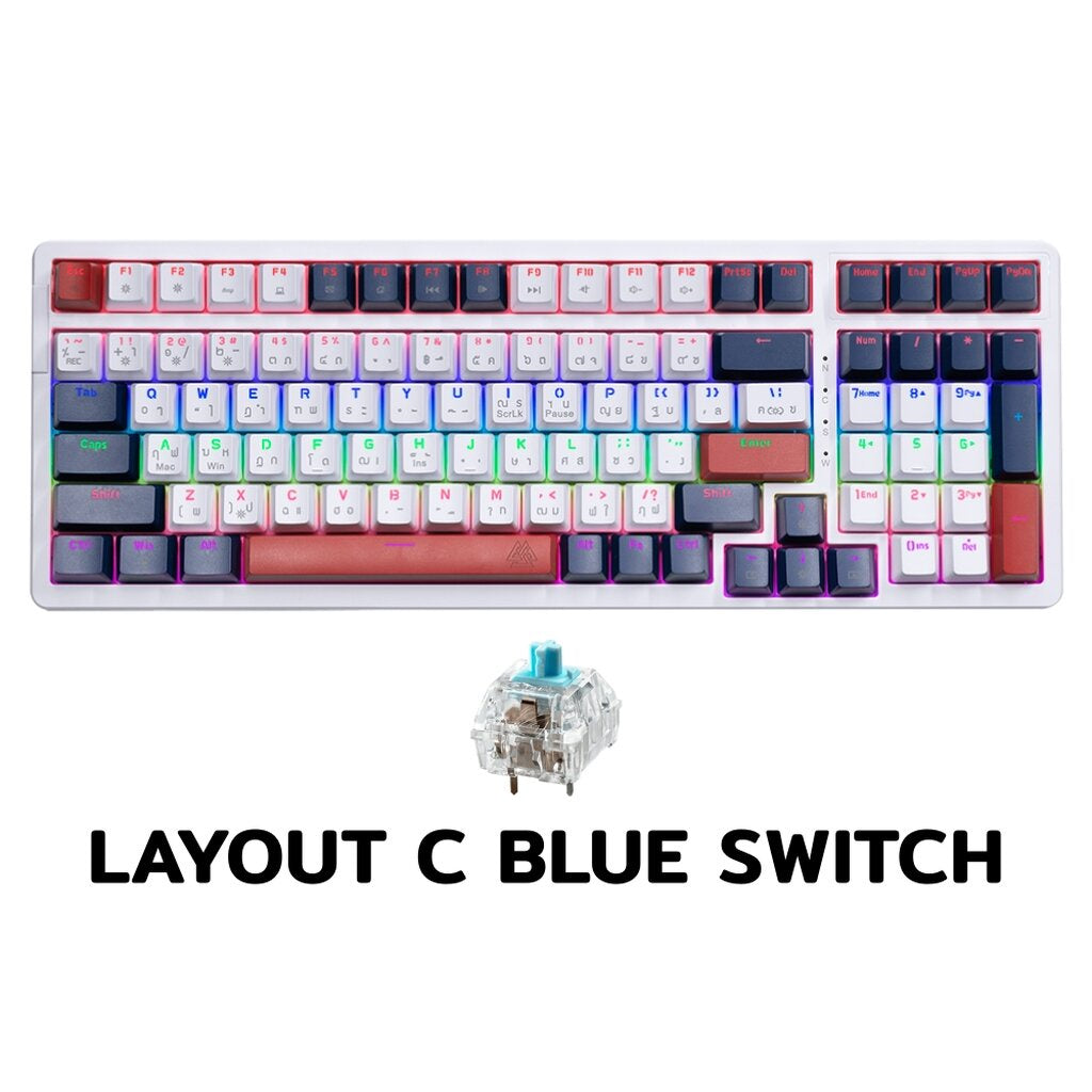 EGA TYPE CMK1 LAYOUT C BLUE SWITCH CUSTOM MECHANICAL GAMING KEYBOARD รับประกัน 2ปี