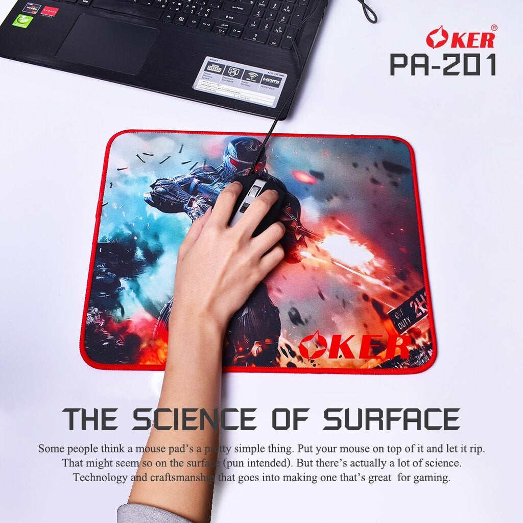 OKER PA-201 MOUSE PAD GAMING แผ่นรองเมาส์ขนาดกลาง