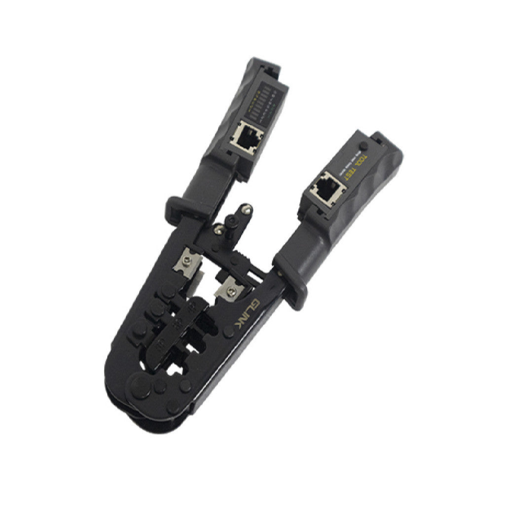 GLINK GLT-316 คีมจั้มหัวแลน เครื่องเข้าหัวแลนมาพร้อมเครื่องเช็คปิงสายในตัว CRIMPING TOOL RJ45,RJ11,RJ12