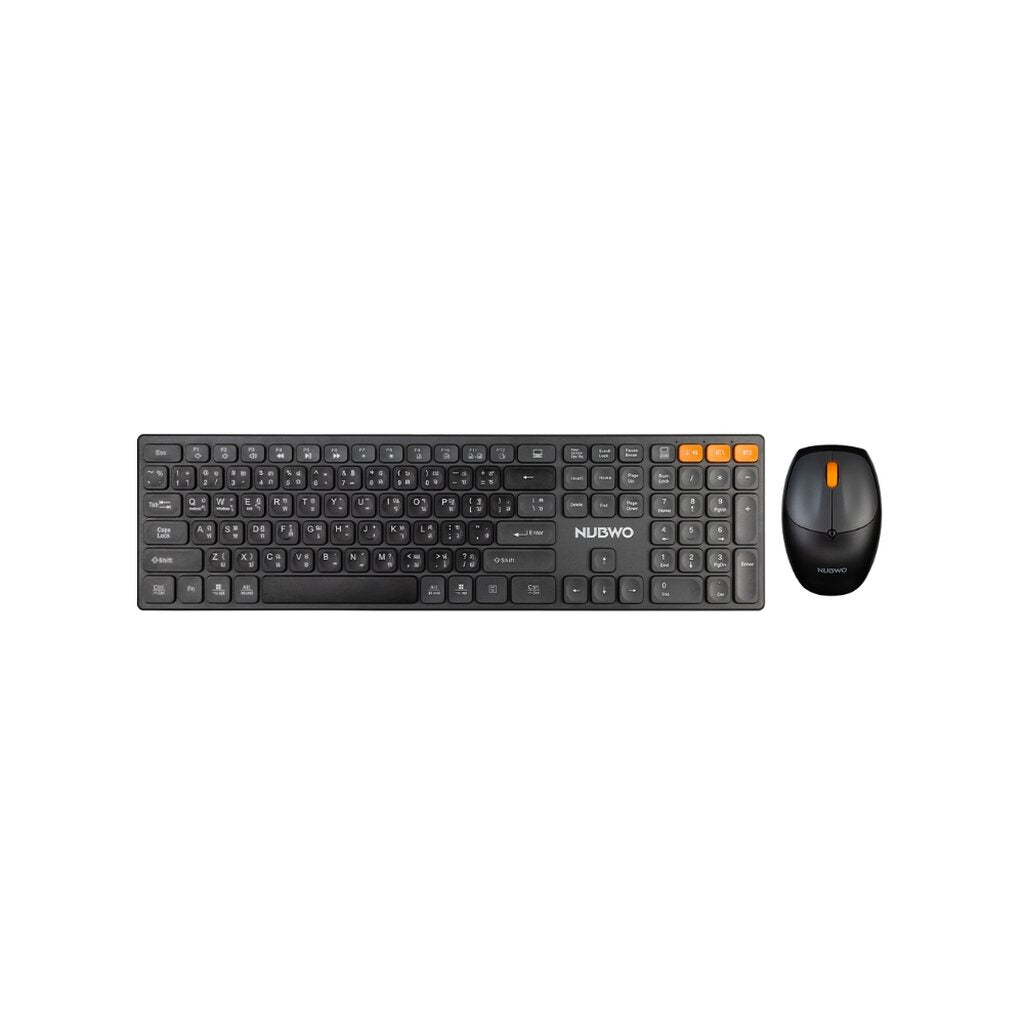 NUBWO NKM-631 BLACK คีย์บอร์ดและเมาส์ไร้สาย ใช้ได้ทั้งแบบไวร์เลสและ BLUETOOTH