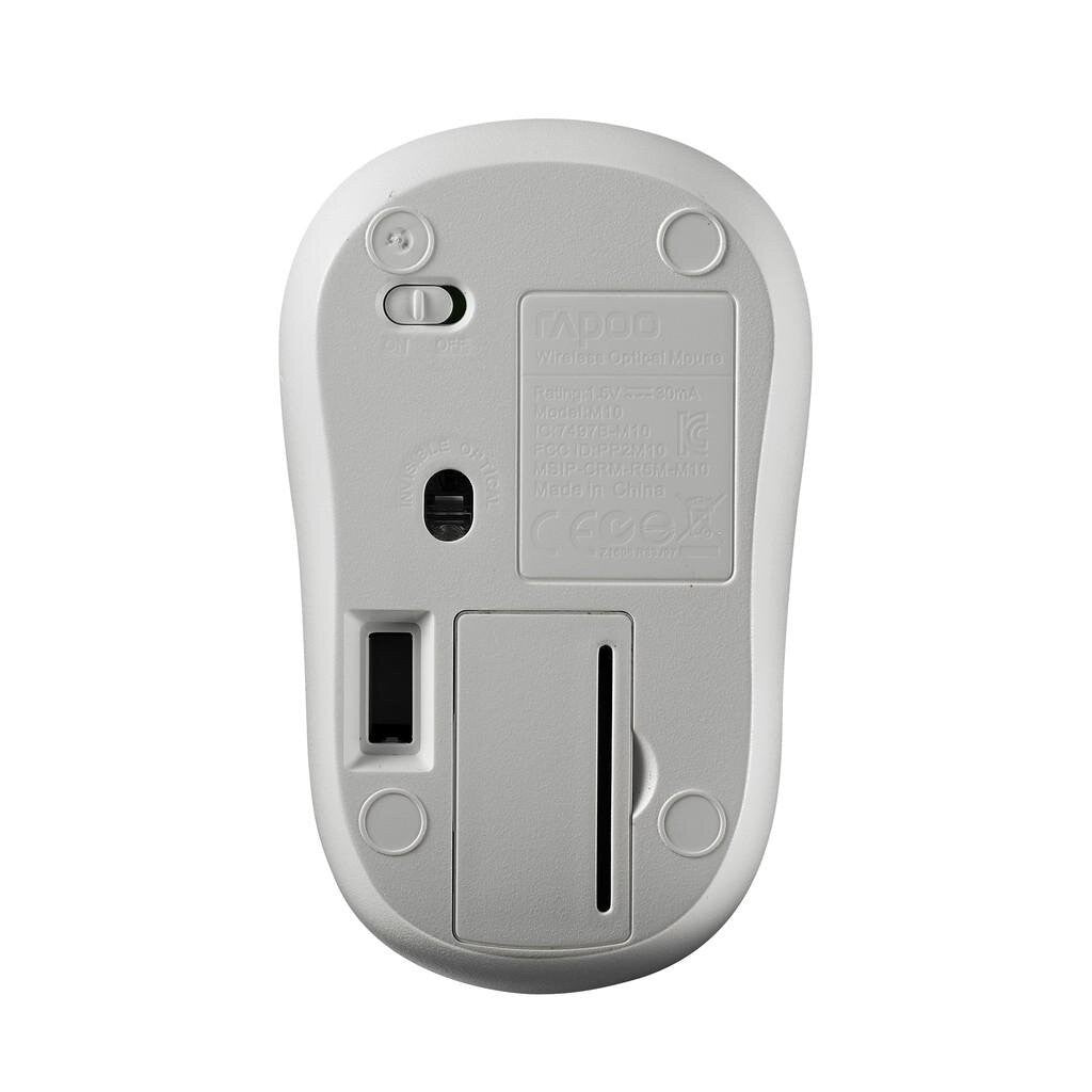 RAPOO M10 PLUS เม้าส์ไร้สาย รับสัญญาณไกล 10 เมตร สี WHITE 2.4GHZ WIRELESS OPTICAL MOUSE