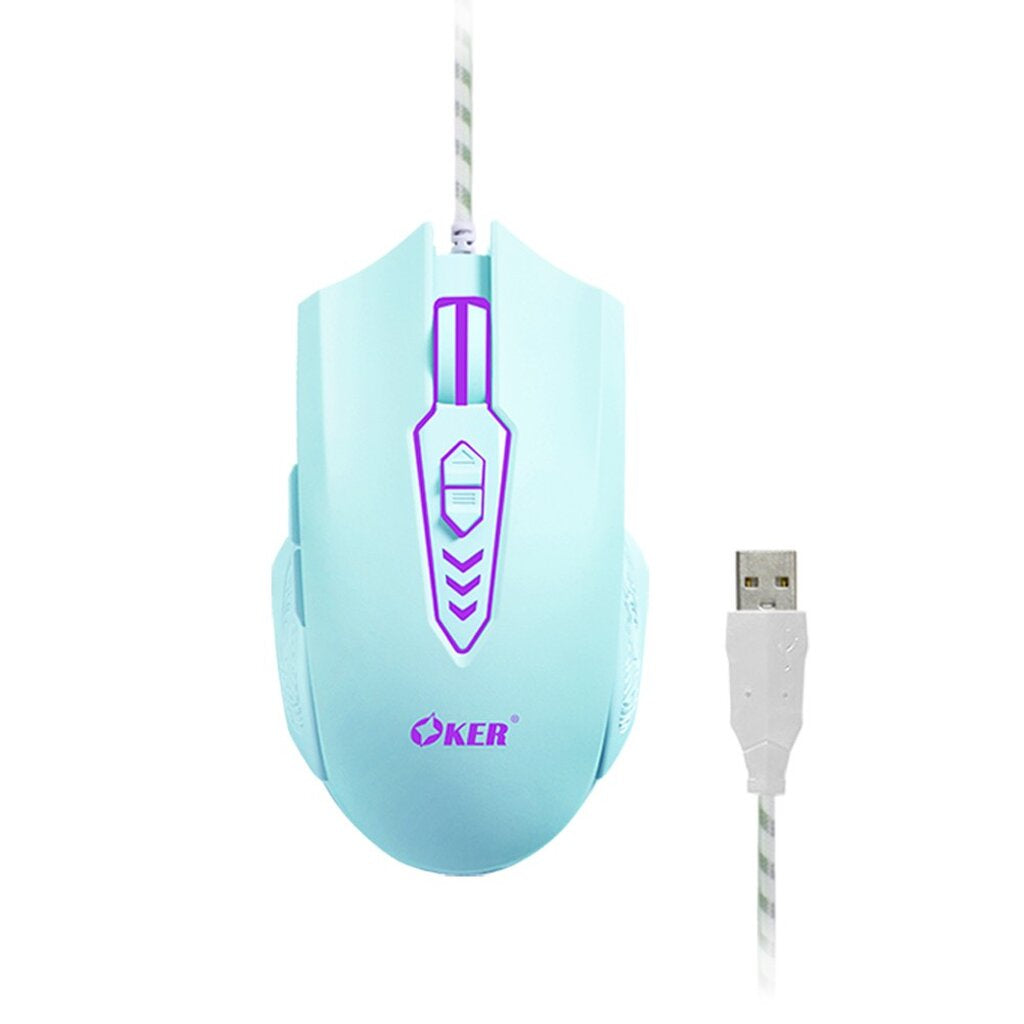 OKER X28 GREEN GAMING MOUSE 7D WIRED LED