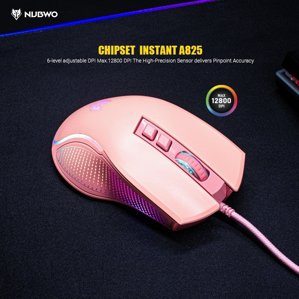 NUBWO NM-92M WIRED GAMING MOUSE RGB LIGHTING เมาส์เกมมิ่ง มีไฟ RGB