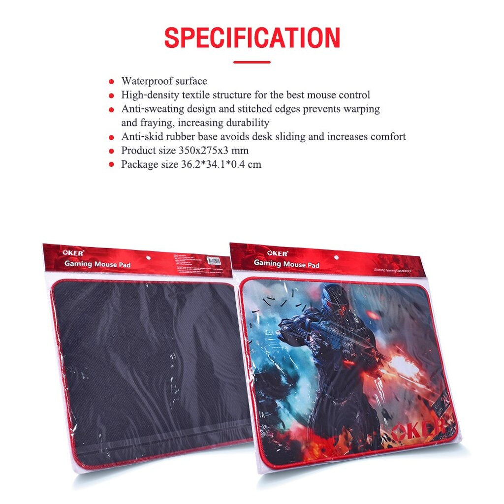 OKER PA-201 MOUSE PAD GAMING แผ่นรองเมาส์ขนาดกลาง