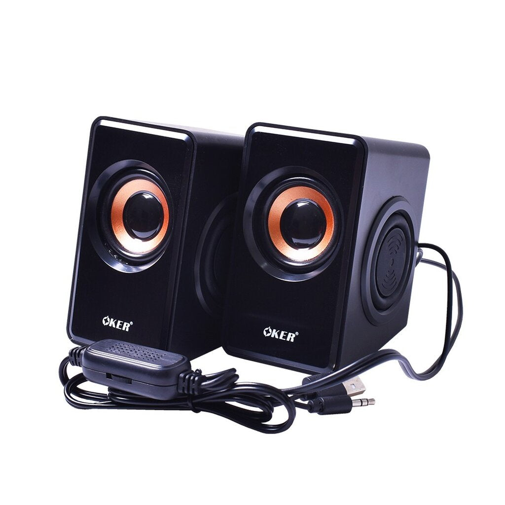 OKER SP-528 BLACK ลำโพงมินิตั้งโต๊ะ 2.0USB MULTIMEDIA DESKTOP SPEAKERS รับประกัน 1ปี