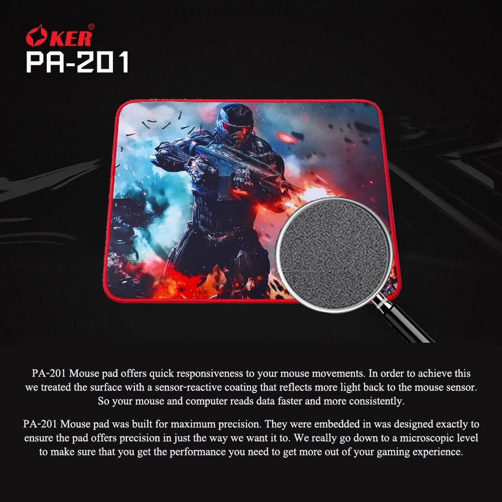 OKER PA-201 MOUSE PAD GAMING แผ่นรองเมาส์ขนาดกลาง