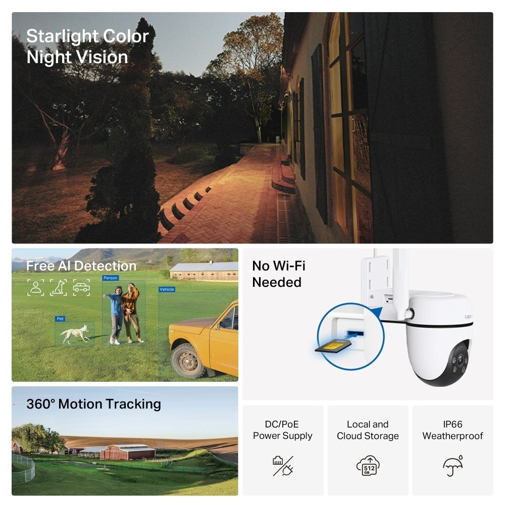 TP-LINK TAPO C501GW OUTDOOR PANTILT 4G LTE CAMERA กล้องวงจรปิดเครือข่าย 4G