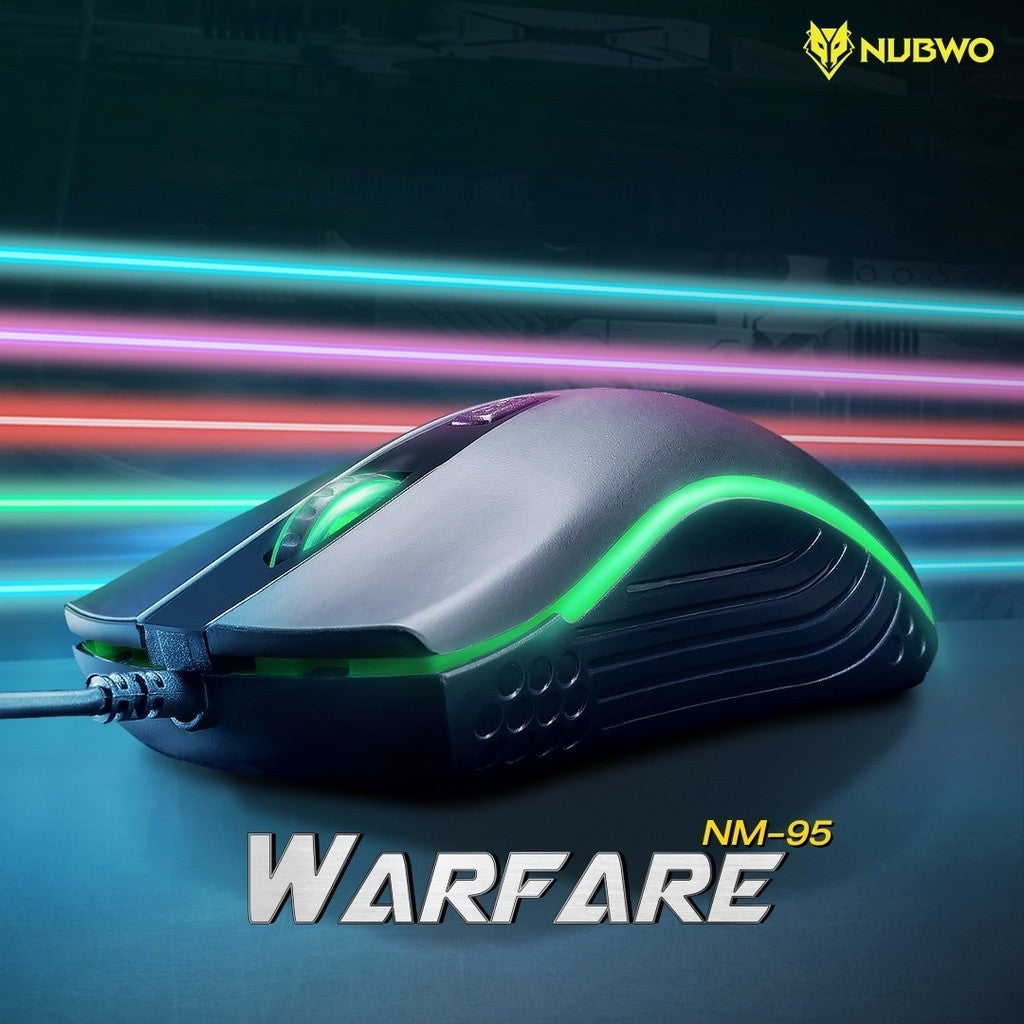 NUBWO NM95 WIRED GAMING MOUSE LED LIGHTING เมาส์เกมมิ่ง มีไฟ