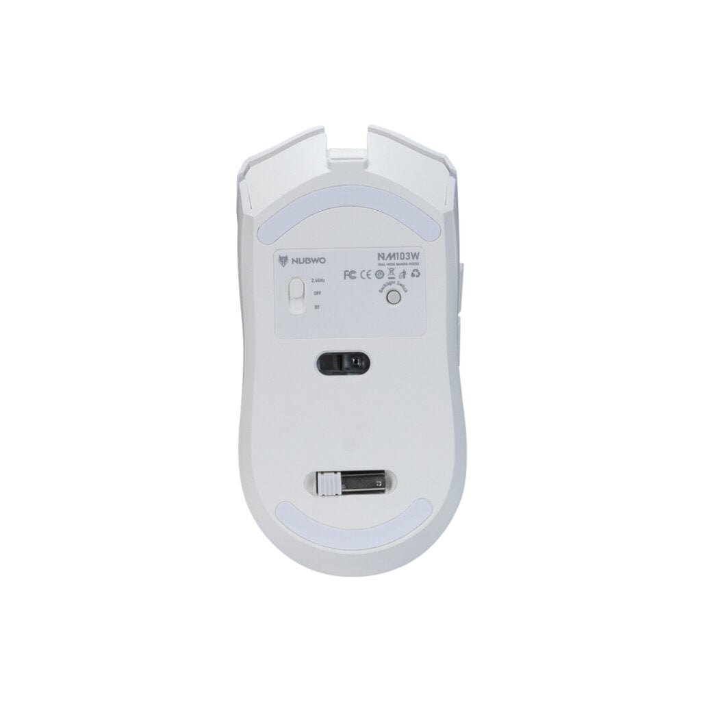 NUBWO NM-103W White Wireless & Bluetooth Gaming Mouse เมาส์ไร้สาย เมาส์เกมมิ่ง