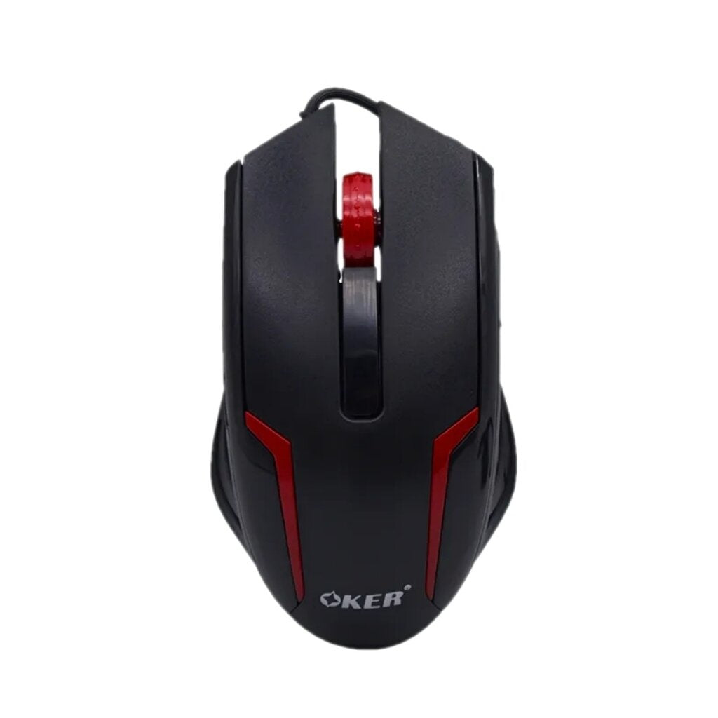 OKER OP-187 BLACK RED OPTICAL MOUSE