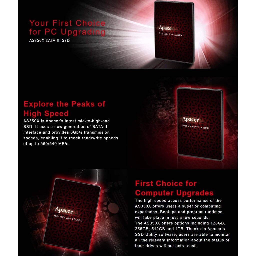 APACER AS350X 512GB เอสเอสดี SSD 2.5 SATA
