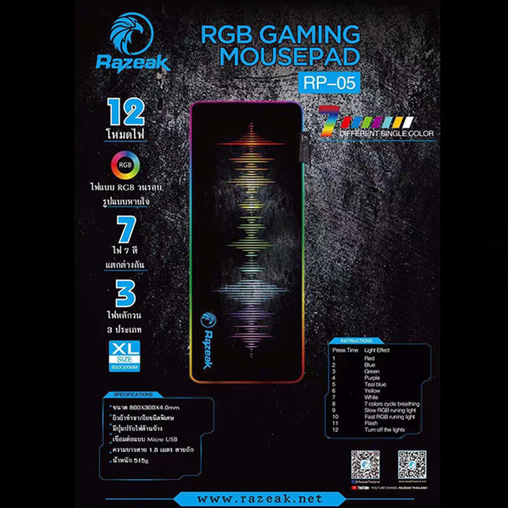 RAZEAK RP-05 MOUSE PAD GAMING SPEED RGB