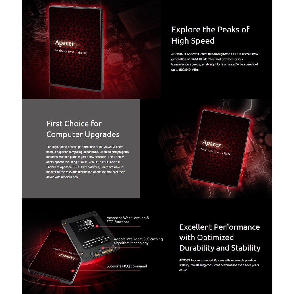 APACER AS350X 256GB SSD 2.5 SATA III