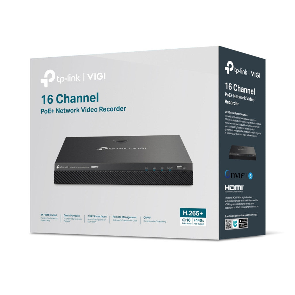 TP-LINK VIGI NVR2016H-16MP 16 Channel POE+ NETWORK VIDEO RECORDER เครื่องบันทึกวิดิโอ