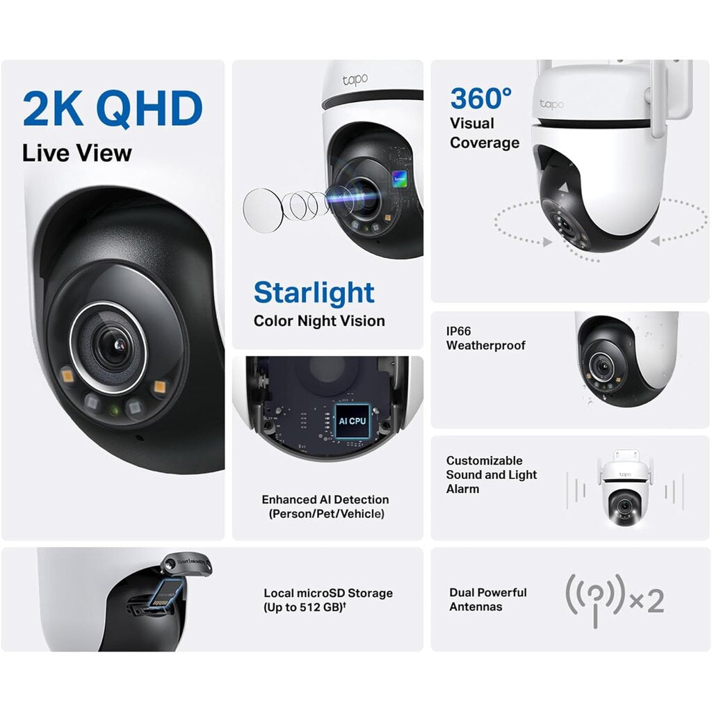 TP-LINK TAPO C520WS Outdoor Security WiFi Camera กล้องวงจรปิดภายนอก รับประกัน 2 ปี