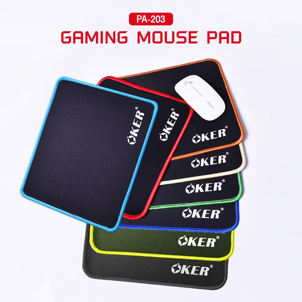 OKER PA-203 BLACK MOUSE PAD GAMING แผ่นรองเมาส์ขนาดเล็ก