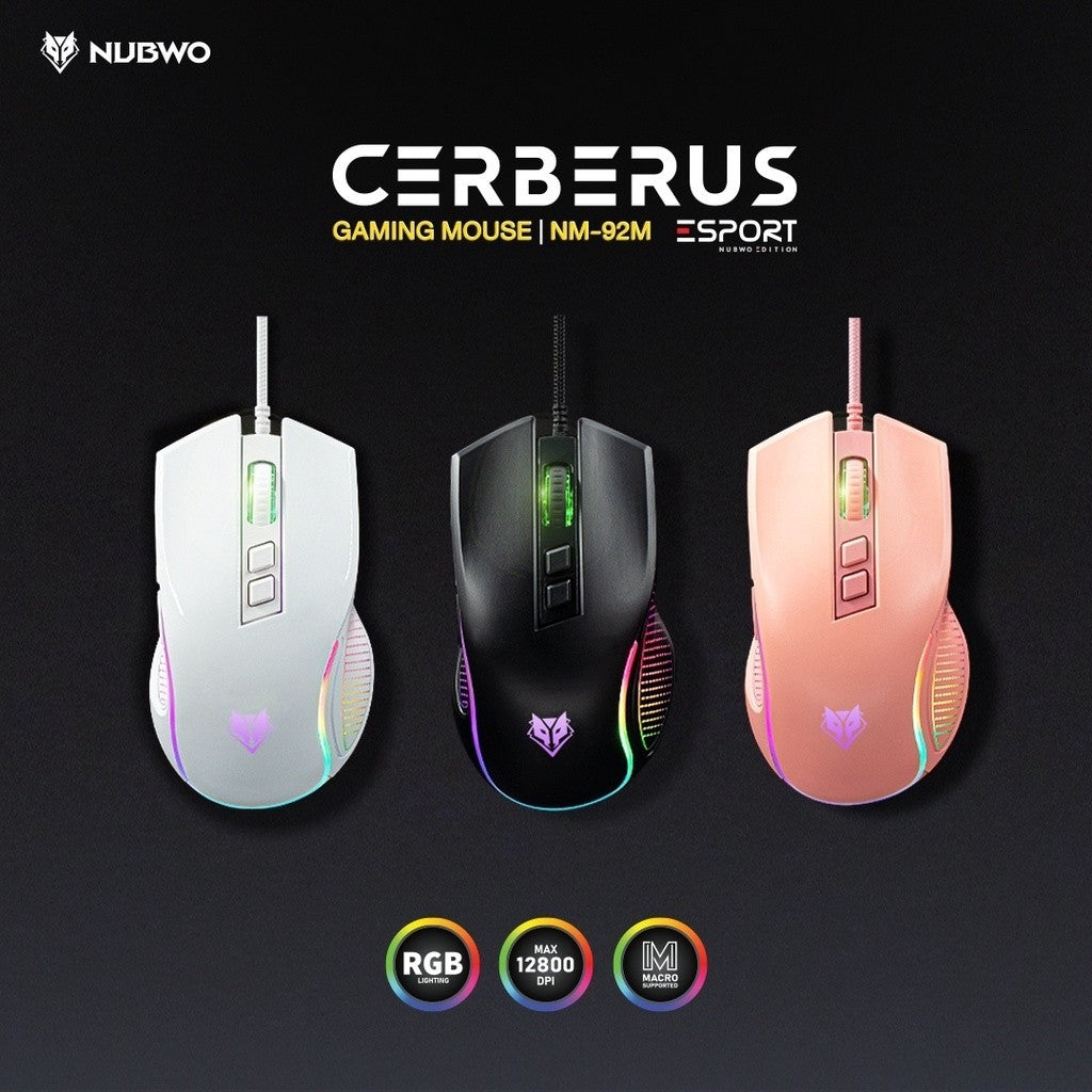 NUBWO NM-92M WIRED GAMING MOUSE RGB LIGHTING เมาส์เกมมิ่ง มีไฟ RGB