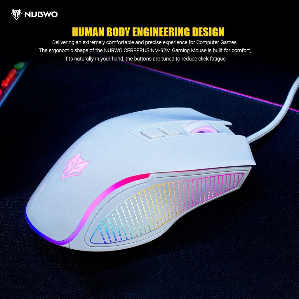 NUBWO NM-92M WIRED GAMING MOUSE RGB LIGHTING เมาส์เกมมิ่ง มีไฟ RGB