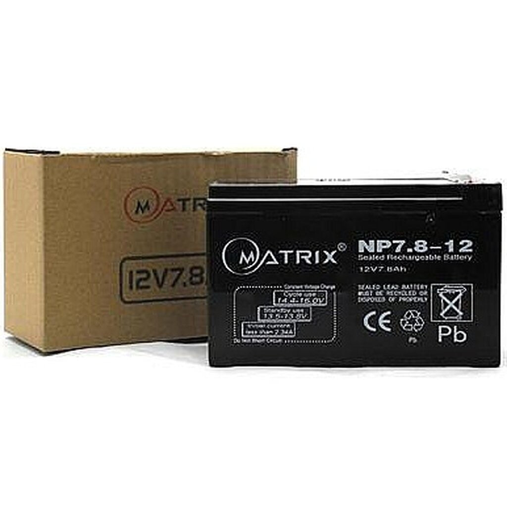 MATRIX UPS BATTERY 7.8AH 12V แบตเตอรี่เครื่องสำรองไฟ คุณภาพดี ไฟเต็ม