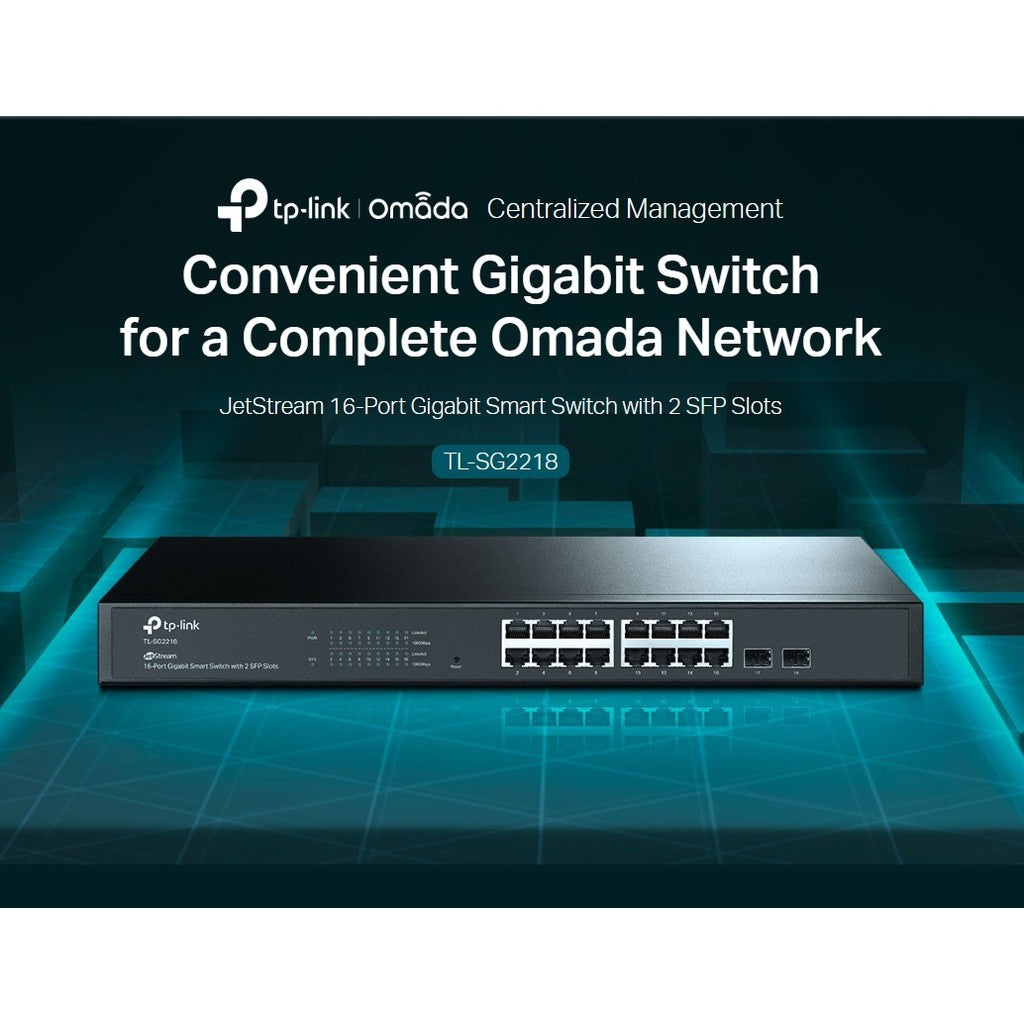 TP-LINK TL-SG2218 Omada 16-Port Gigabit Smart Switch with 2 SFP Slots รับประกันศูนย์ไทย