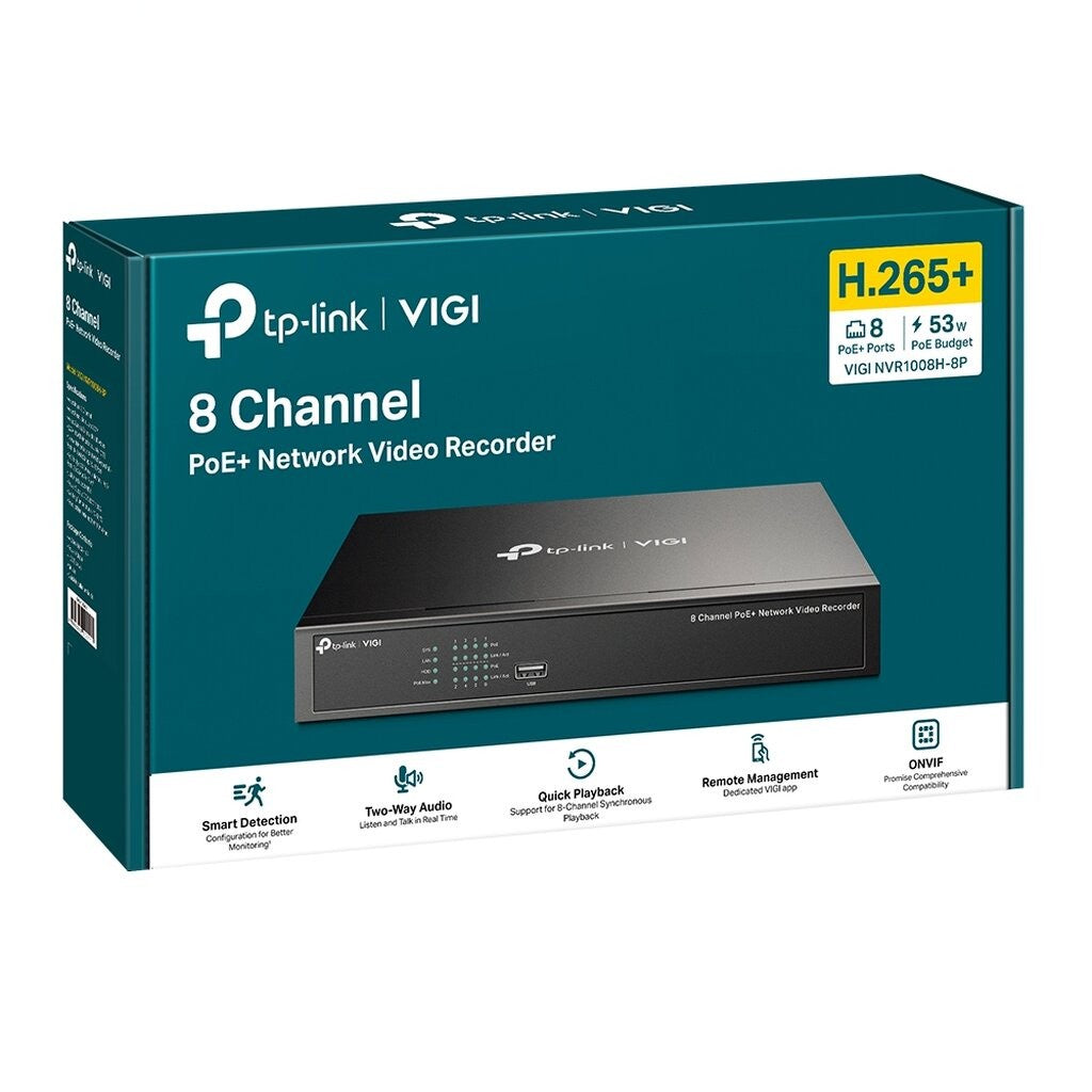 TP-LINK VIGI NVR1008H-8P POE+ 8 CHANEL NETWORK VIDEO RECORDER เครื่องบันทึกวิดิโอ