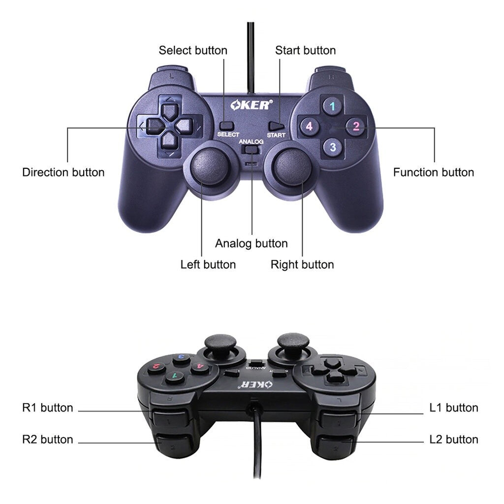 OKER U-706 BLUE JOYSTICK USB จอยเกมส์ PC เดี่ยวสั่น