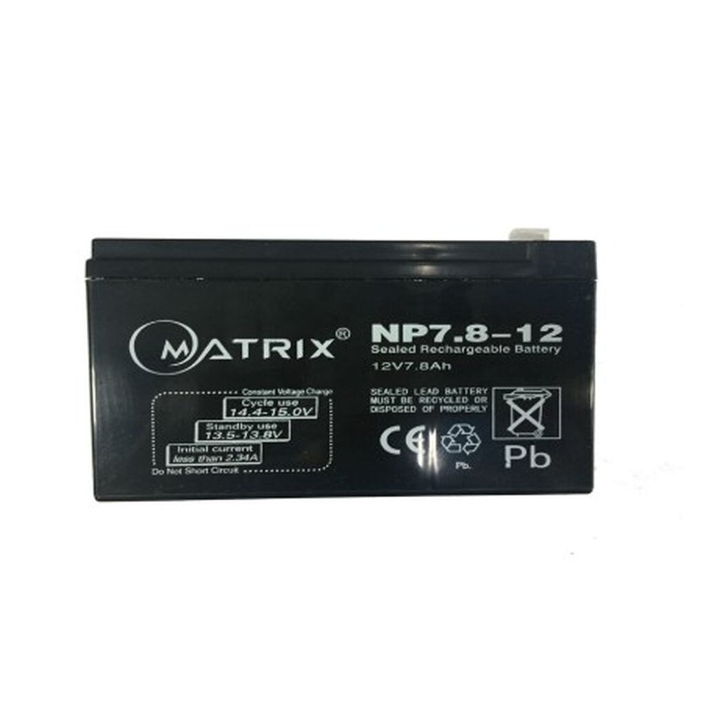 MATRIX UPS BATTERY 7.8AH 12V แบตเตอรี่เครื่องสำรองไฟ คุณภาพดี ไฟเต็ม