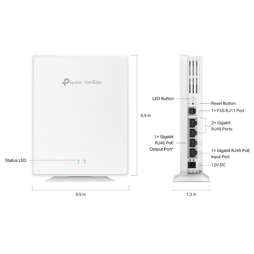 TP-LINK EAP650 Desktop Omada AX3000 Desktop Wi-Fi 6 Access Point รับประกัน LT