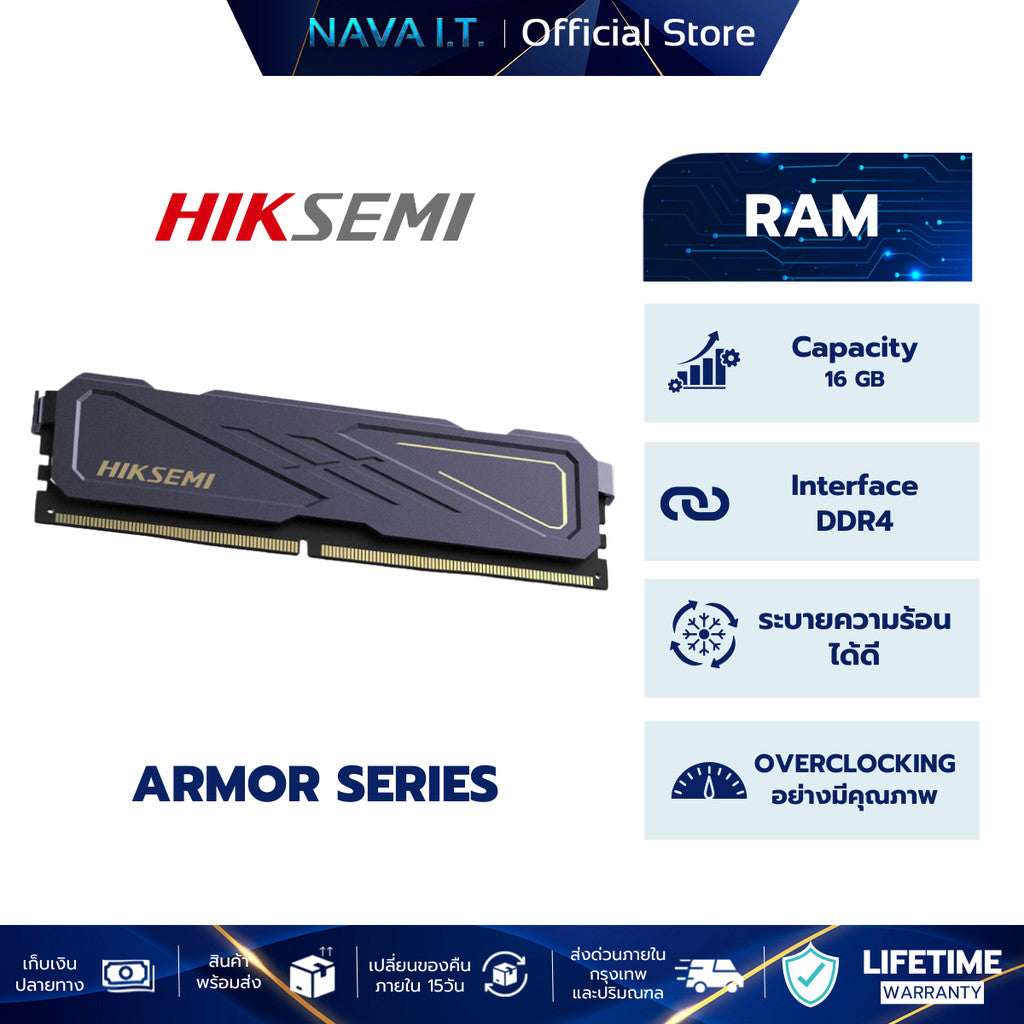 HIKSEMI RAM ARMOR SERIES UDIMM 16GB (PURPLE) DDR4 3200MHz (HSC416U32Z2 16G)