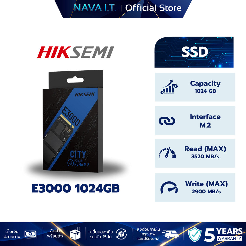 HIKSEMI CITY SERIES SSD E3000 1024GB PCIE GEN3 X 4 NVME