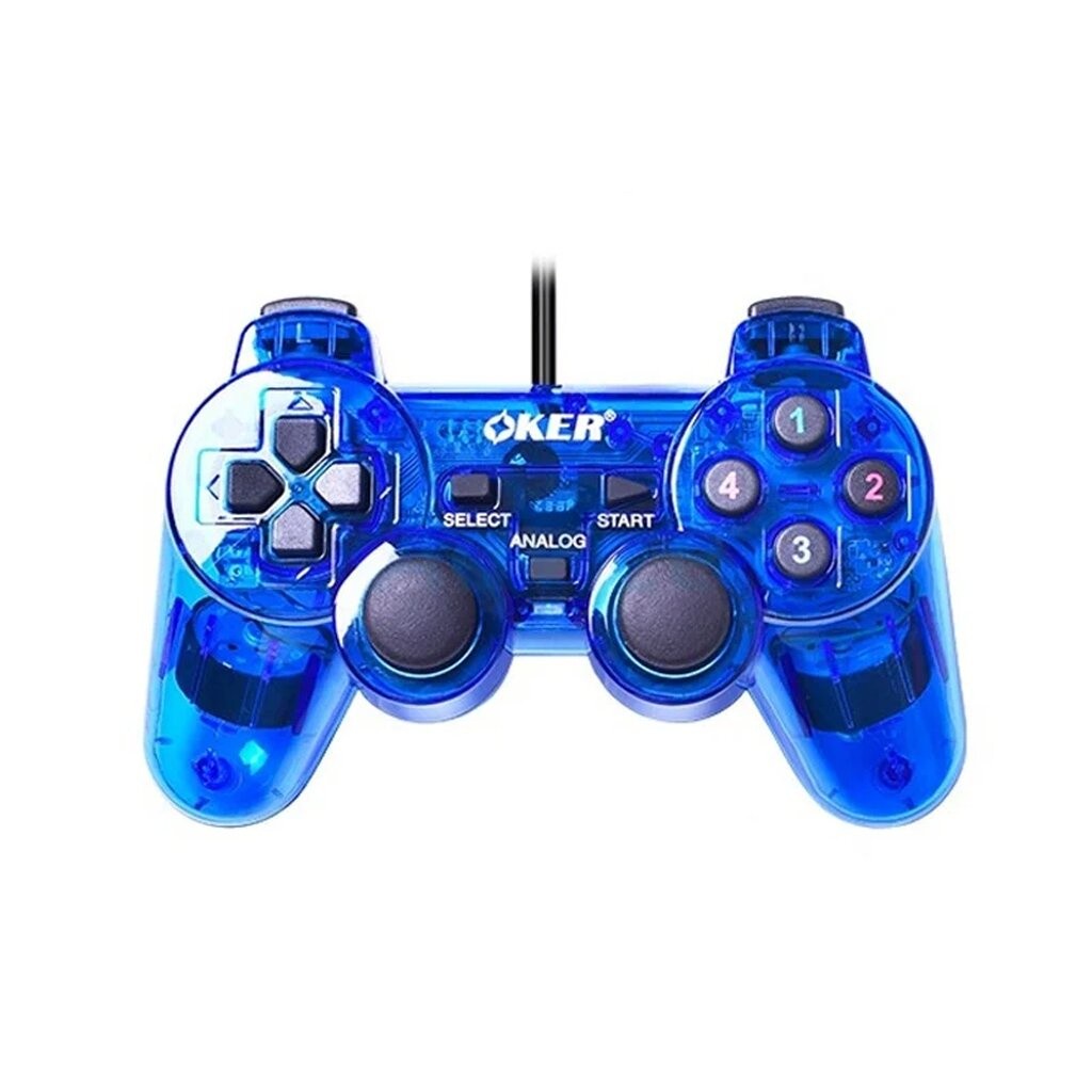 OKER U-706 BLUE JOYSTICK USB จอยเกมส์ PC เดี่ยวสั่น