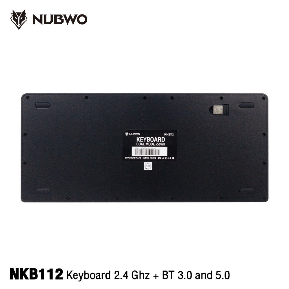 NUBWO NKB112 WIRELESS AND BLUETOOTH KEYBOARD คีย์บอร์ดไร้สาย แบบเบาบาง รับประกัน 1 ปี