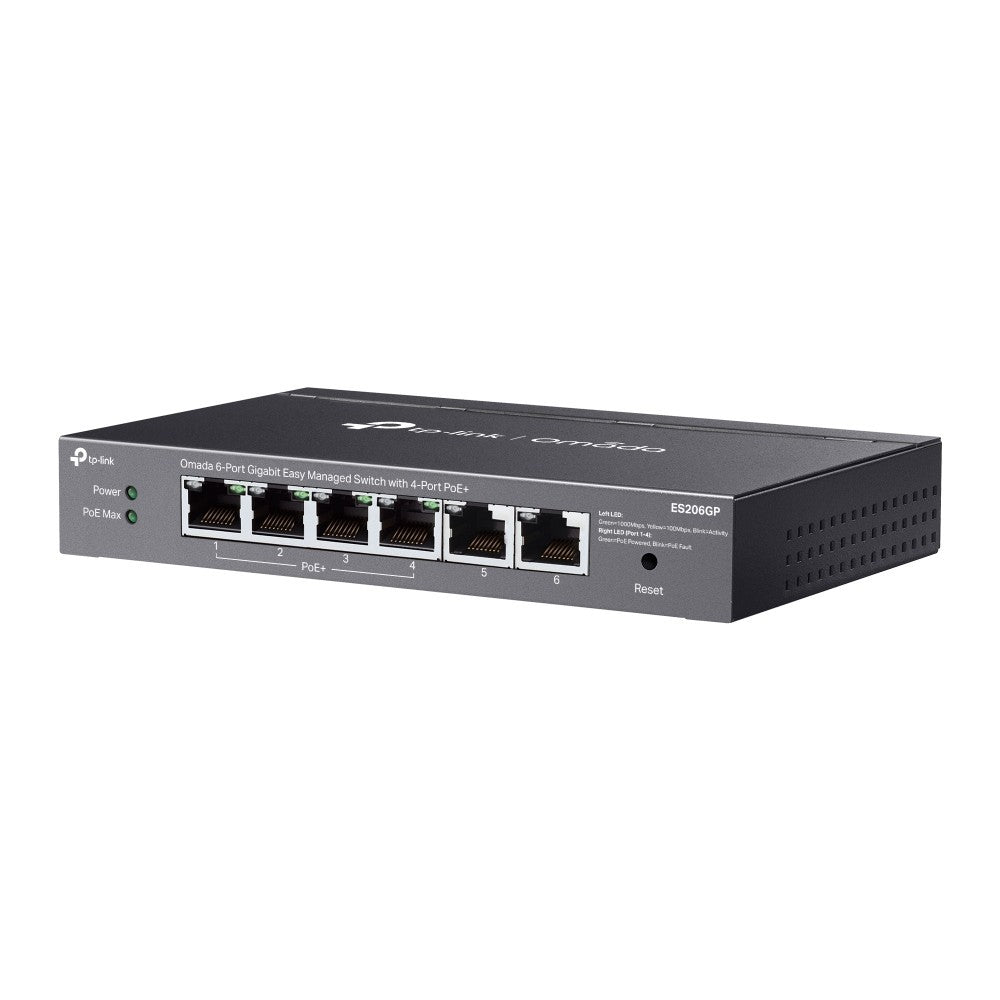 TP-LINK ES206GP Omada 6-Port Gigabit Easy Managed Switch with 4-Port PoE+