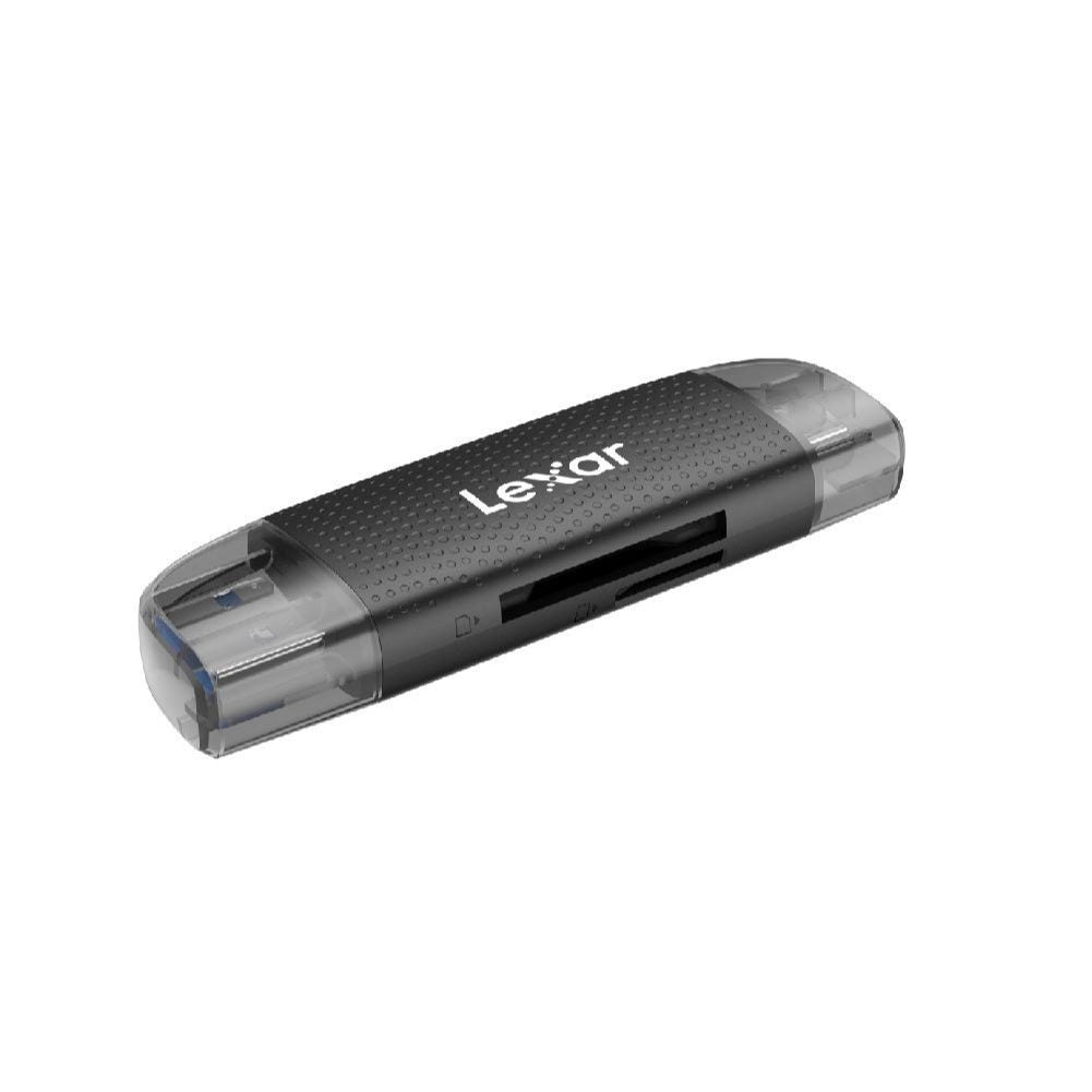 Card Reader (การ์ดรีดเดอร์) Lexar Dual-Slot SD/MicroSD Card, USB-A/C, UHS-I (LRW310X)