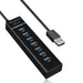 NAVA IT USB HUB 3.0 High Speed 7 Port สีดำ 30cm ฮับขยาย USB แล็ปท็อป PC