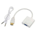 NAVA IT หัวแปลงพอร์ต HDMI TO VGA+AUX(สีขาว) แถมสายAUX CONVERTER ADAPTER