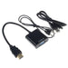 หัวแปลงพอร์ต HDMI to VGA+AUX+MICRO USB สีดำ Converter Adapter