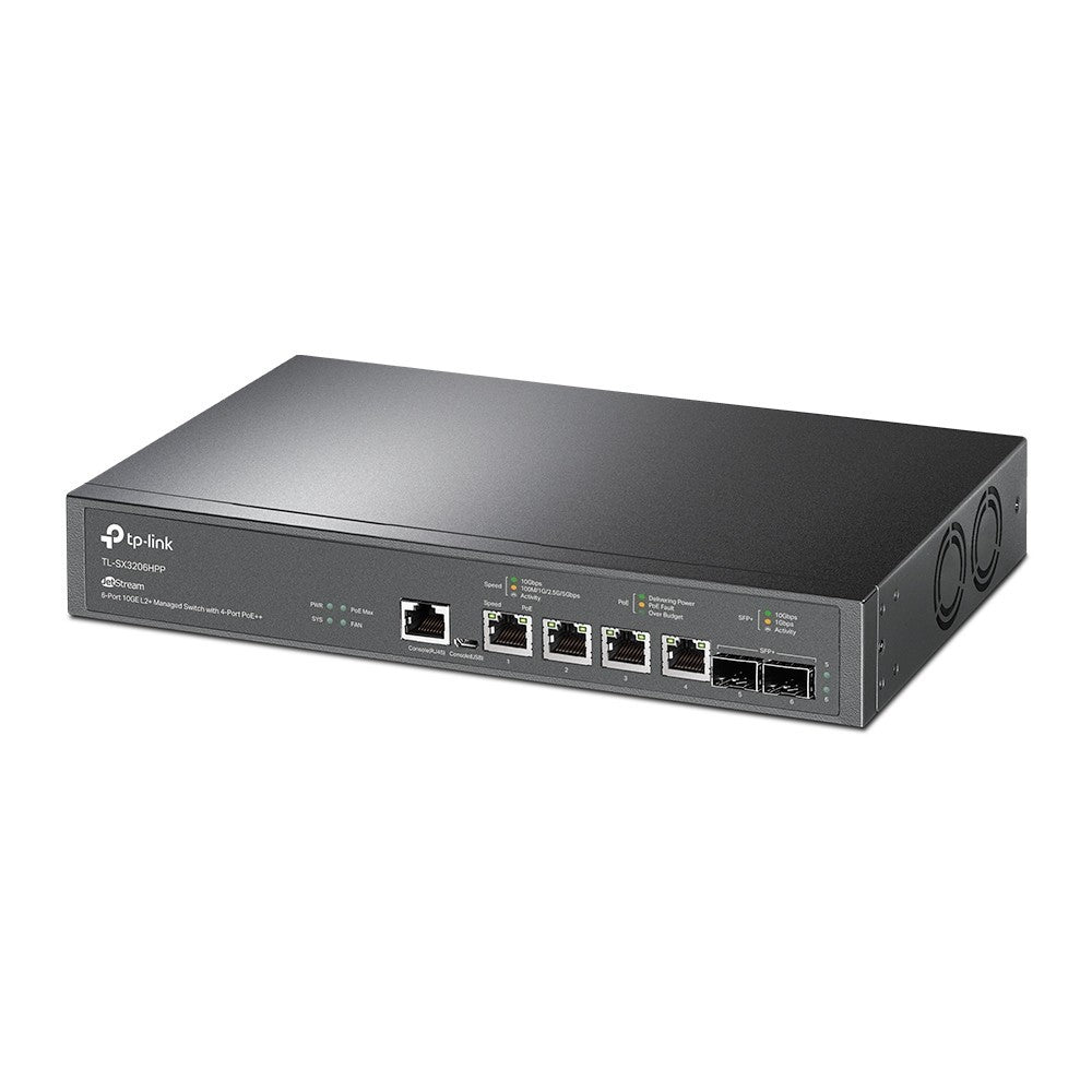 TP-LINK SX3206HPP Omada 6-Port 10GE L2+ Managed Switch with 4-Port PoE++