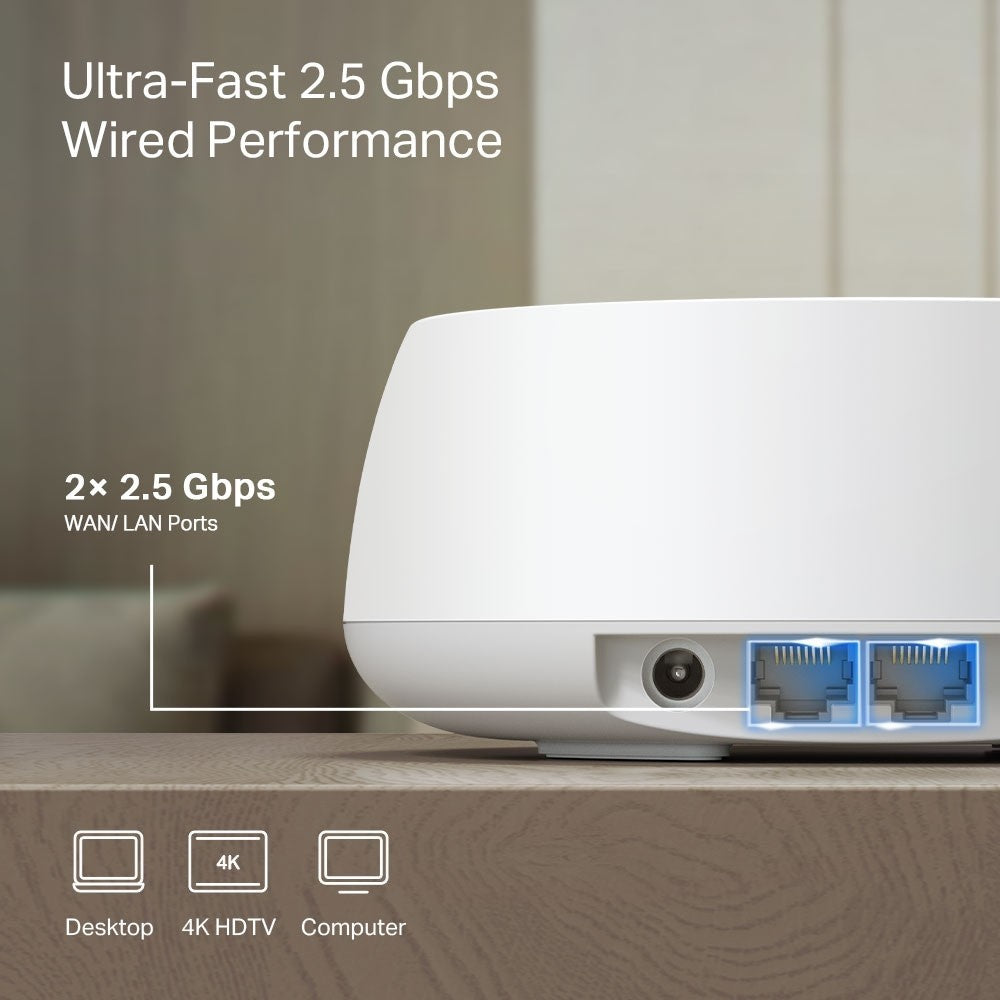 TP-LINK Deco BE25 (1-Pack) Wi-Fi 7 BE5000 Whole Home Mesh System ประกันศูนย์ไทย