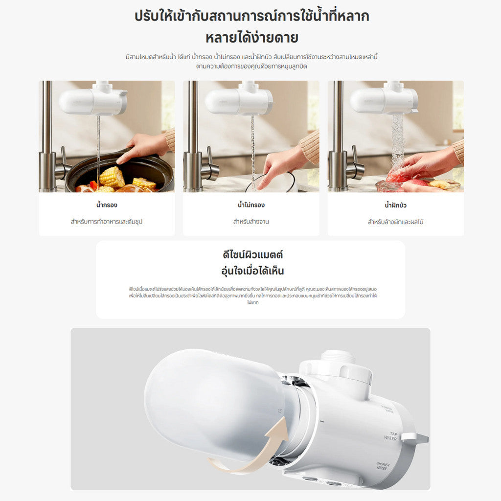XIAOMI FAUCET WATER PURIFIER เครื่องกรองน้ำหัวก๊อก ระบบกรองน้ำ 5 ชั้น กรองได้อย่างหมดจด รับประกัน 1 ปี