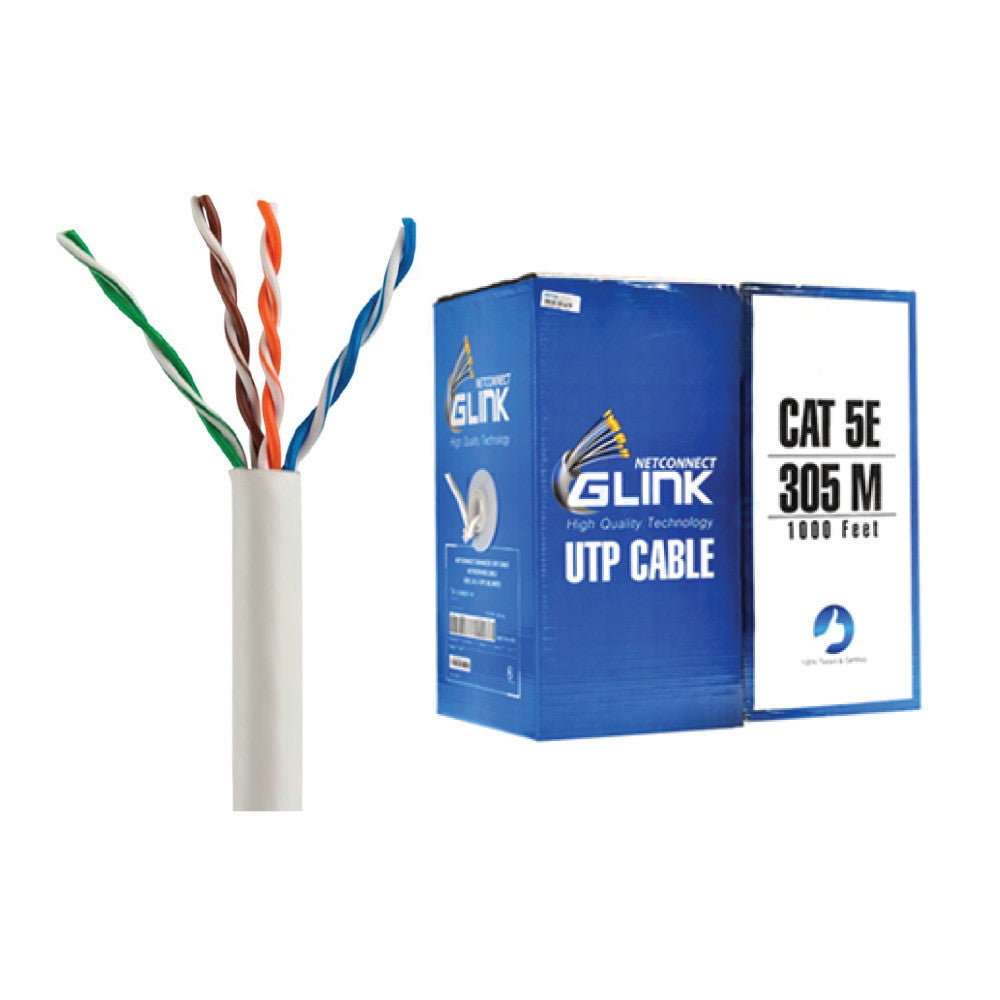 GLINK GL5004 สายแลน CAT5E ภายใน 305 เมตร สีขาว