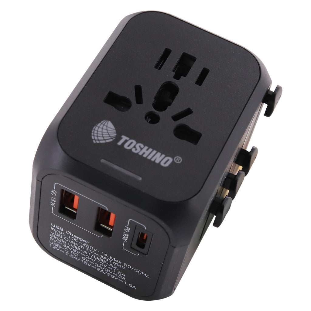 Toshino ปลั๊กแปลงพร้อม USB 100WGAN รุ่น DE-100WGAN