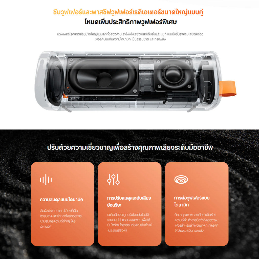 XIAOMI SOUND OUTDOOR 30W ลำโพงบลูทูธ ระบบเสียงสเตอริโอไร้สาย กันน้ำกันฝุ่น IP67 ใช้ได้นาน 12 ชม.