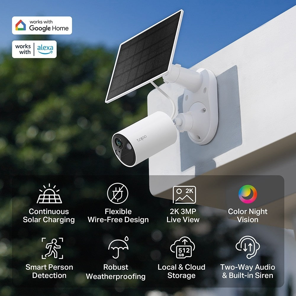 TP-LINK TAPO C410 KIT Solar-Powered Security Camera Kit แผงโซล่าร์เซลล์ คมชัดระดับ 2K