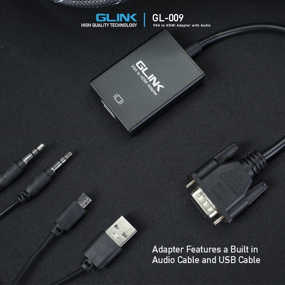 GLINK GL009 (GL-009) VGA TO HDMI WITH AUDIO แปลงภาพ VGA เป็น HDMI