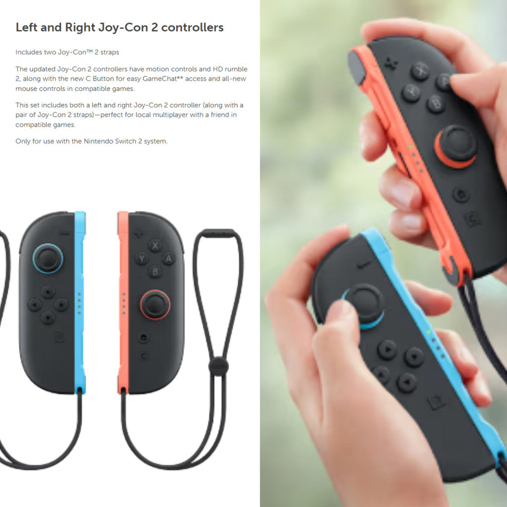 Nintendo Switch 2 Joy-Con2 (L)/(R) Blue - Red คอนโทรลเลอร์ Joy-Con 2 อุปกรณ์เสริมเกม